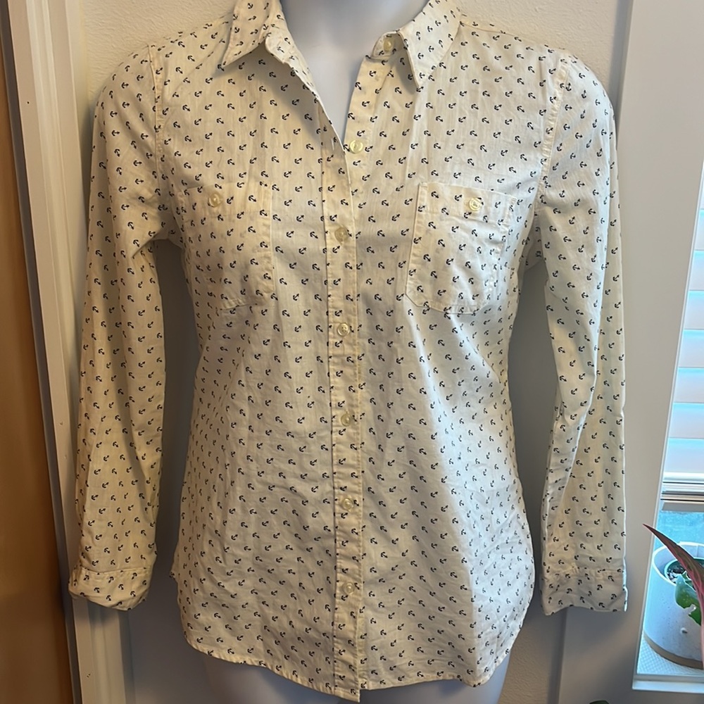 Old Navy Anchor Print Cotton Button-Up